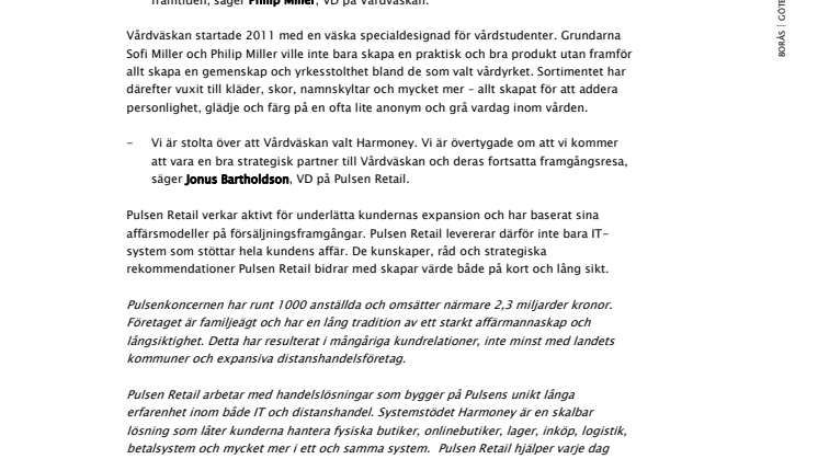 Vårdväskan och Pulsen Retail sätter färg på vården