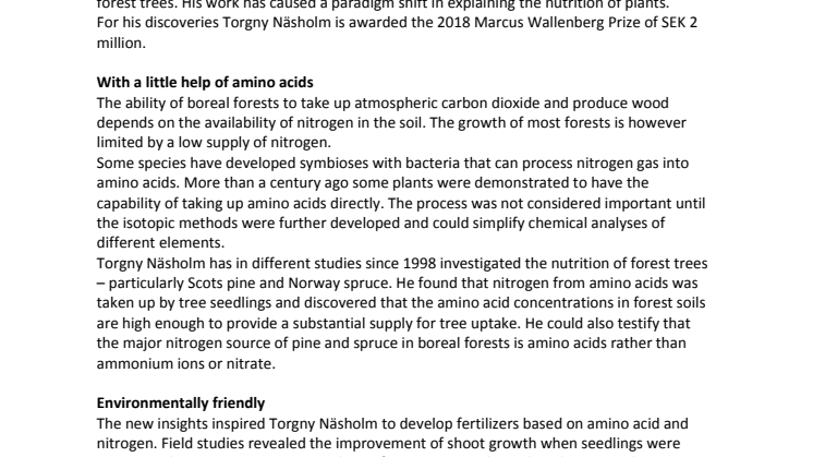 ​New kinds of fertilizers for a sustainable forestry