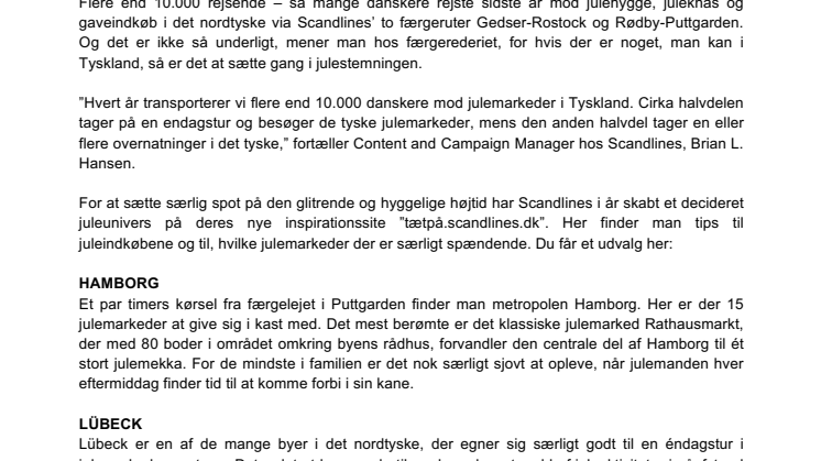 Danskernes jul starter i Tyskland