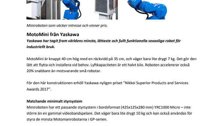 MotoMini från Yaskawa