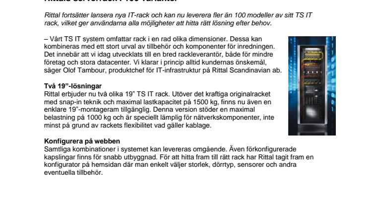 Rittals serverrack i 100 varianter