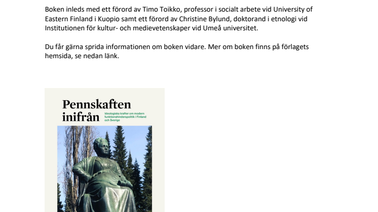Ny bok om Samhällskritik och funktionshinderspolitik