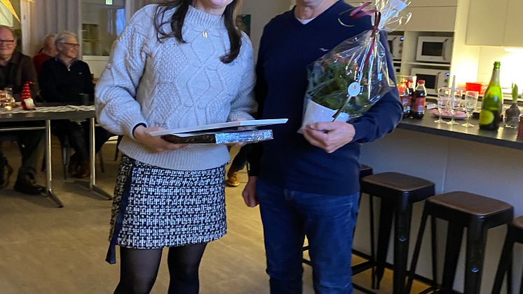 Ove Vestin, ordförande i Brf Gävlehus nr 19 och Marit Jemt, sälj- och kundgruppschef på Riksbyggen marknadsområde Mitt