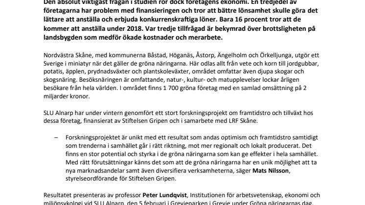 Optimism i nordvästra Skånes gröna näringar