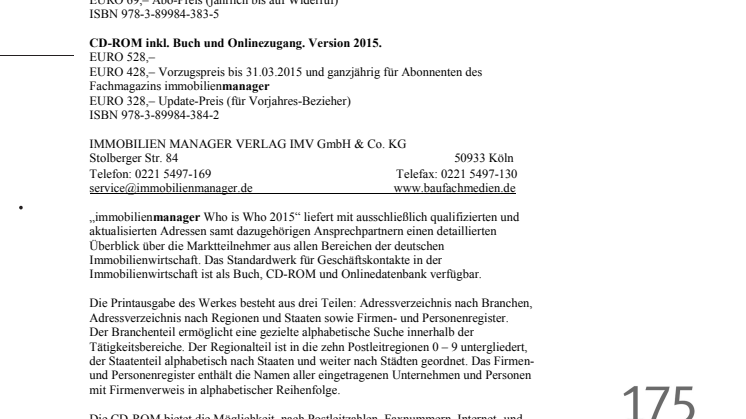 immobilienmanager Who is Who 2015