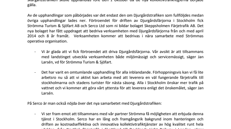 Skeppsholmen Färjetrafik ska driva Djurgårdstrafiken