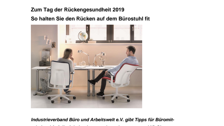 Zum Tag der Rückengesundheit 2019 - So halten Sie den Rücken auf dem Bürostuhl fit