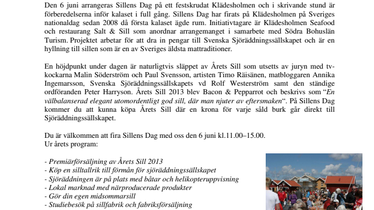 Klädesholmen rustar för fest - Välkommen till Sillens Dag 6 juni