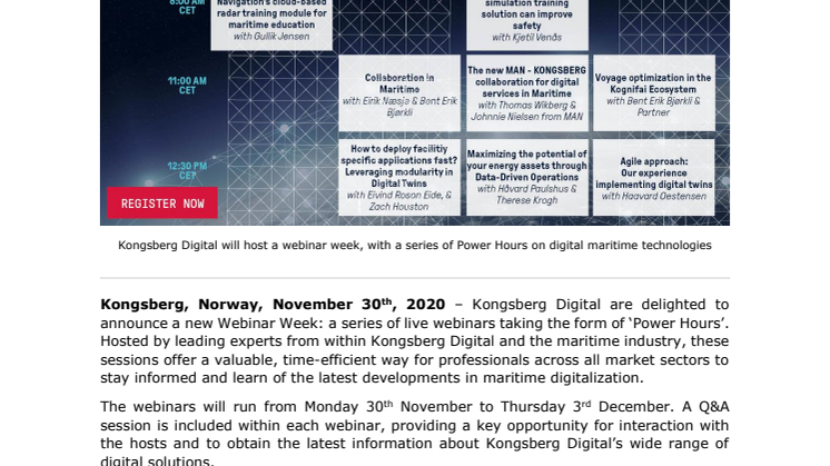 Meet the maritime digitalization experts with Kongsberg Digital’s Power Hours