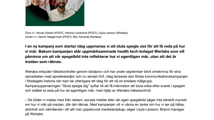 Werlabs första kampanj uppmanar till att se mer än spegeln visar