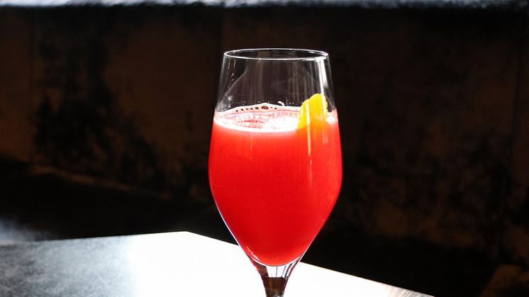 Mocktail med hallon från Gotthards krog