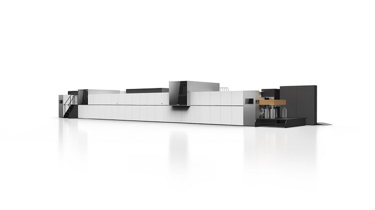 Canon tillkännager utveckling av arkmatad digital wellpapp-press i en enda körning (återges endast som illustration; förbehåll  för ändringar)