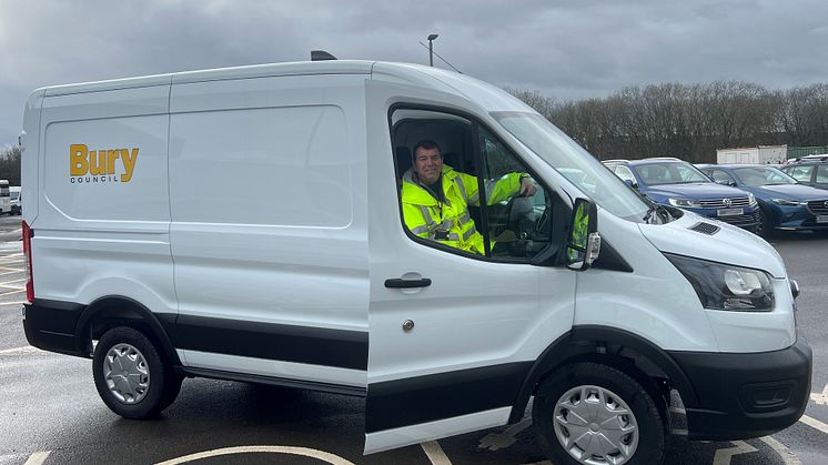 Cllr Alan Quinn with one of the new electric vans.