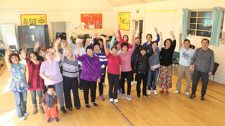 The sessions are led by ng homes Cultural Officer Michael Kam (seen here on the far right) with the group at Tron St Mary's Church in Red Road.
