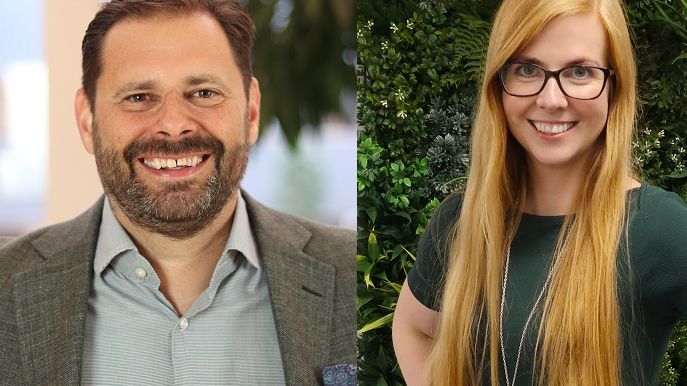 Stefan Ingelgård, Affärsområdeschef Technology & IT på Azets Sverige och Ellinor Collin, Partner Channel Manager på QBIS Business Systems.
