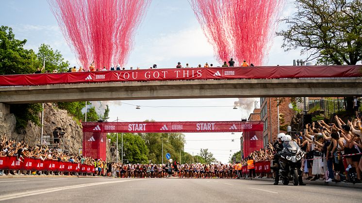 Starten på adidas Stockholm Marathon 2024. Foto: Jonas Persson, Marathongruppen. 