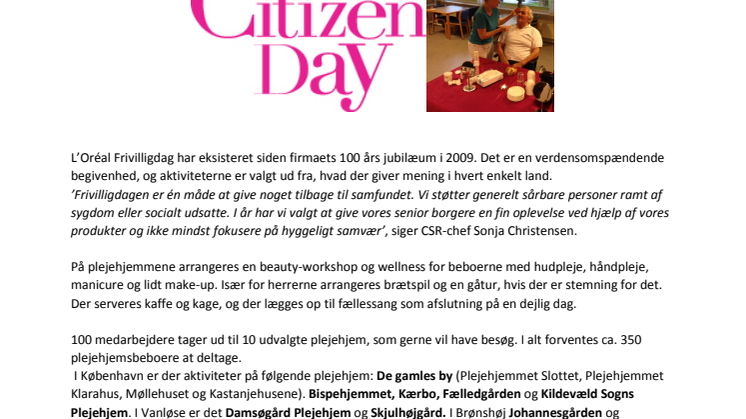 L'Oréal skaber en skøn dag på plejehjemmet