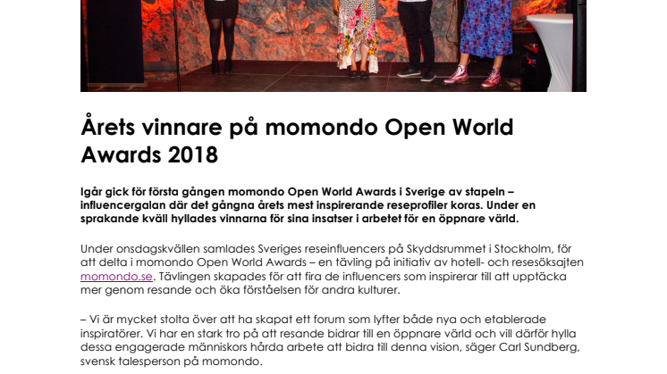 Årets vinnare på momondo Open World Awards 2018