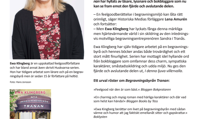 Läs- och lyssnarsuccé för  romanserie om livet och kaoset på en begravningsbyrå