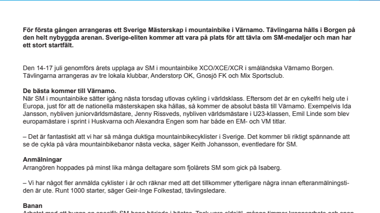 Cykling i världsklass utlovas på Mountainbike-SM
