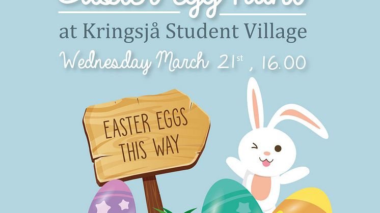 SiO inviterer til påskeeggjakt på Kringsjå Studentby onsdag 21. mars kl. 16.00