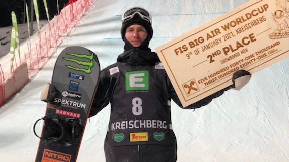 Sven Thorgren tar en andraplats i big airvärldscupen i kreischberg, Österrike Bild Jocke Hammar SSF
