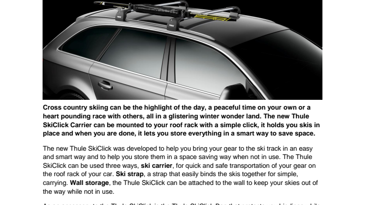 Thule SkiClick – a New, Smart and Space Saving Ski Carrier  for Cross Country Skis 