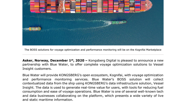 Kongsberg Digital in new partnership with Blue Water