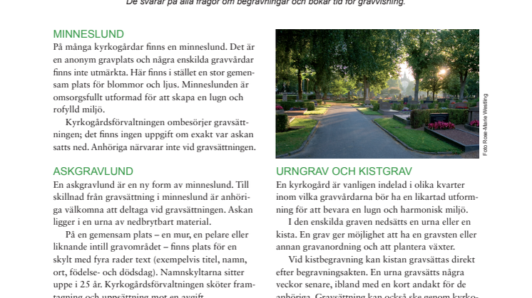 Olika former av gravsättning 