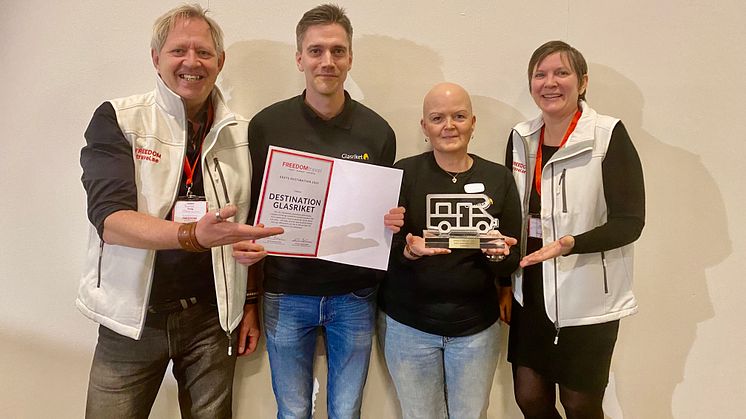 Årets Destination 2022 Glasriket tillsammans med FREEDOMtravel