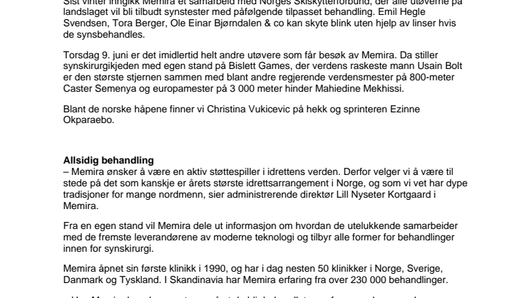 Skarpt blikk med Memira på Bislett Games