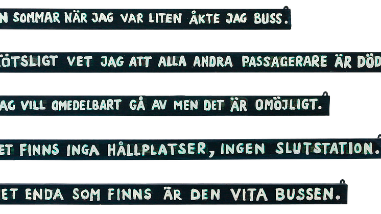 Pressbild för ”Den vita bussen” av Jan Håfström