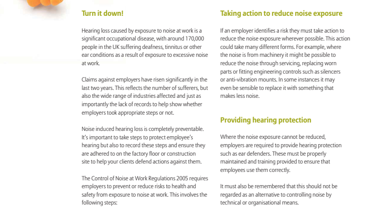 Property & Casualty Newsletter Part 5 Noise Induced Hearing Loss
