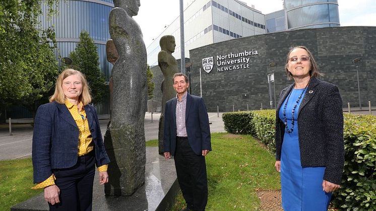 L-R: Dr Carolyn Horrocks, Client Relationship Manager and Dr Ioannis Vogiatzis, Professor of Rehabilitation Sciences, Northumbria University; Dr Yvonne Gale, Chief Executive at NEL Fund Managers