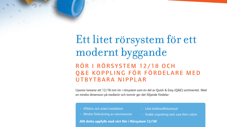 Ett litet rörsystem för ett modernt byggande 