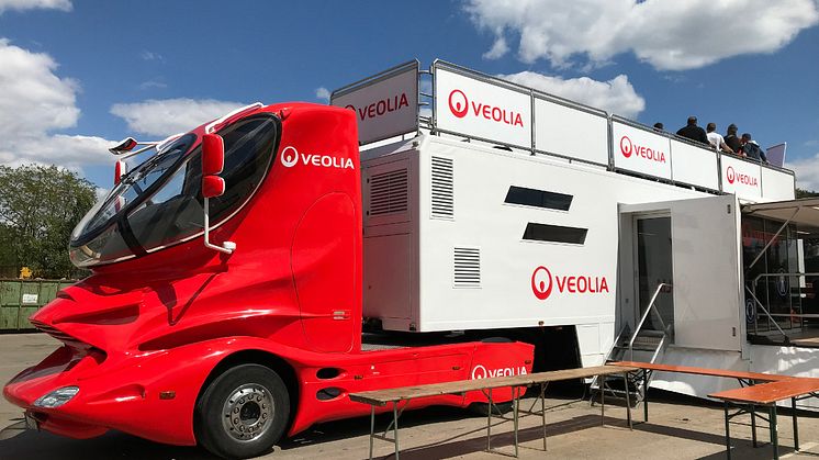 Der Veolia-Arbeitssicherheitstruck vor Ort