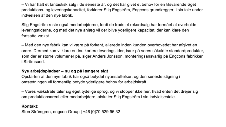 Ny fabrik skal dække den stigende efterspørgsel hos Engcon