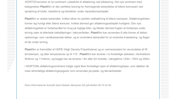 Ny afdækningsfolie til billakering