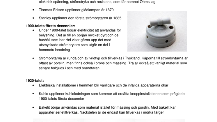 Strömbrytarens historia