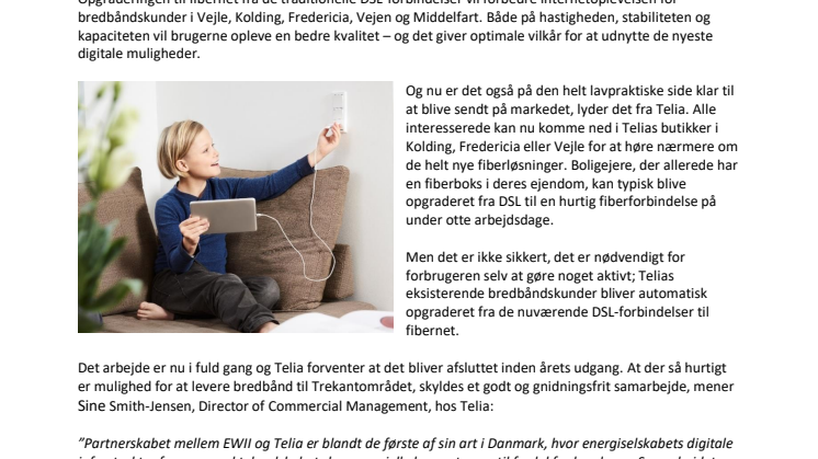 Telia klar til at levere bredbånd via EWIIs fibernet