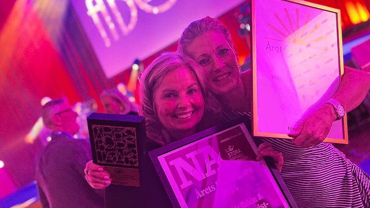 Jenny Helldén och Marie Lindqvist-Pahlstad, utnämnda till Årets Företagare under Stora Näringslivsdagen 2024.