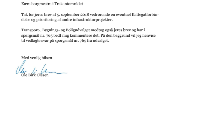Transportminister svar 1