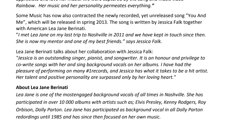 Jessica Falk´s Rainbow - 8th place in Korea Topp100 list