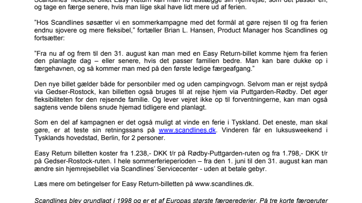 Scandlines giver dig en fleksibel sommer
