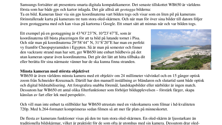 Med gps och kartor har Samsungs nya kamera mer att berätta