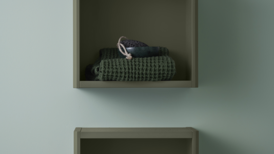 Open strorage cube, Graphic bathroom furniture, green