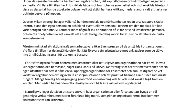 Obekväm publicitet försvårar rekrytering och minskar företagens attraktionskraft