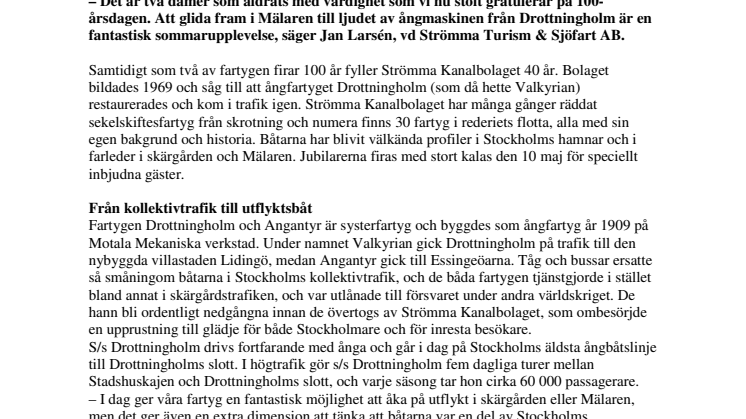 Fartyg firar 100 år i Stockholmarnas tjänst