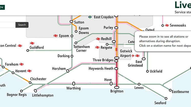 The Live Map feature is now available across Southern, Great Northern and Thameslink websites. More images below.