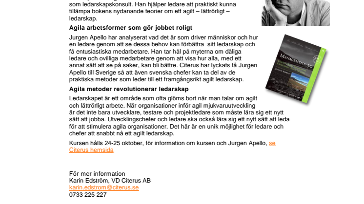 Holländske Apello utvecklar svenska chefer i agilt ledarskap